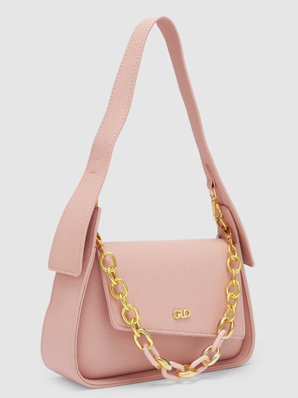 Globus Women Pink Textured Vegan Leather Handheld Bag