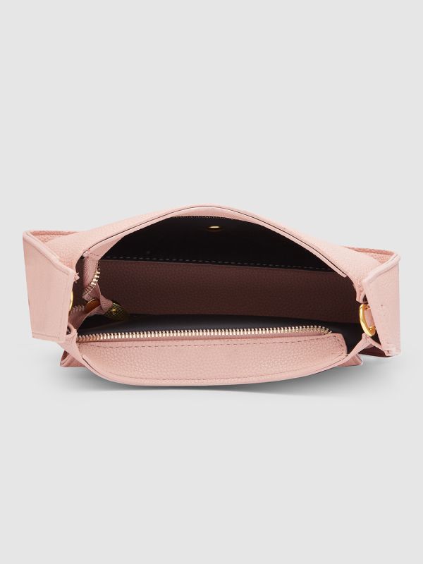 Globus Women Pink Textured Vegan Leather Handheld Bag