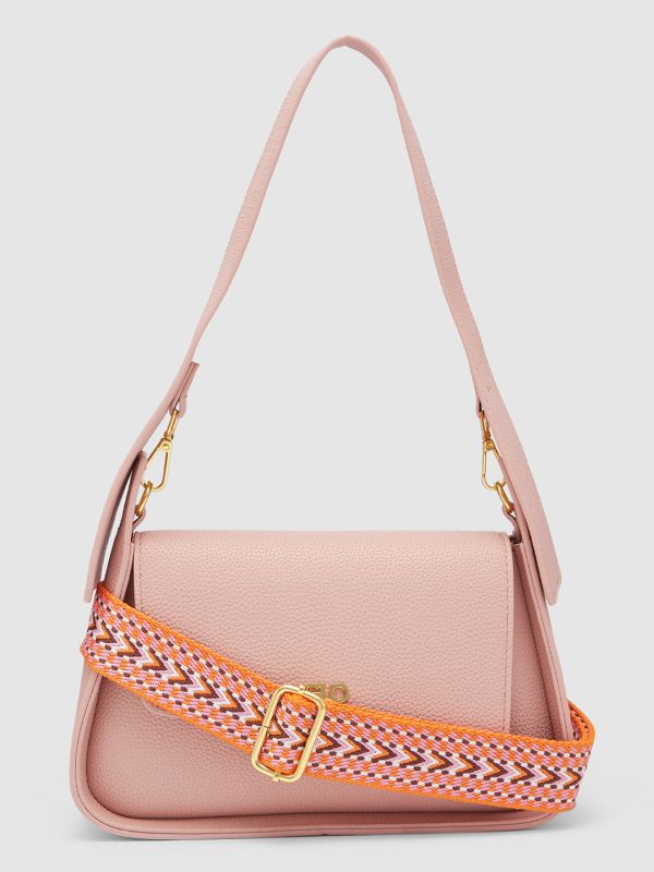 Globus Women Pink Textured Vegan Leather Handheld Bag