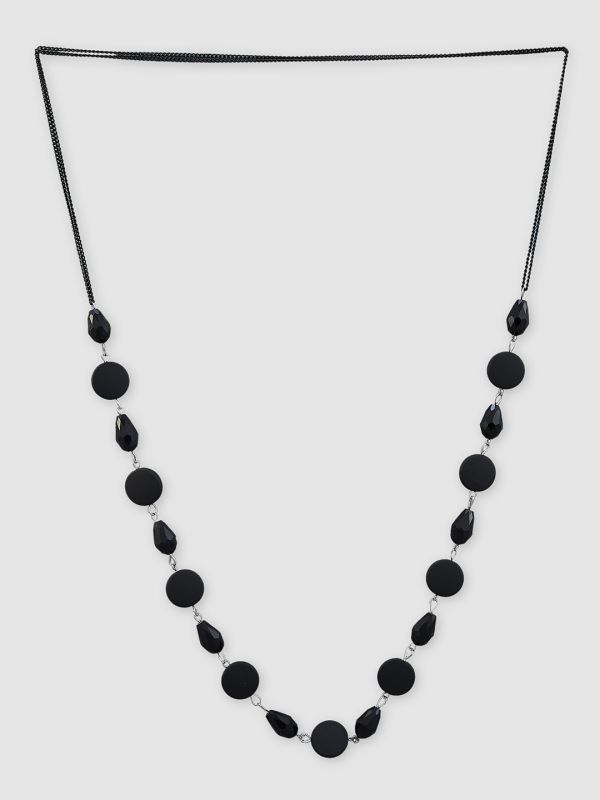 Globus Women Black Minimal Necklace
