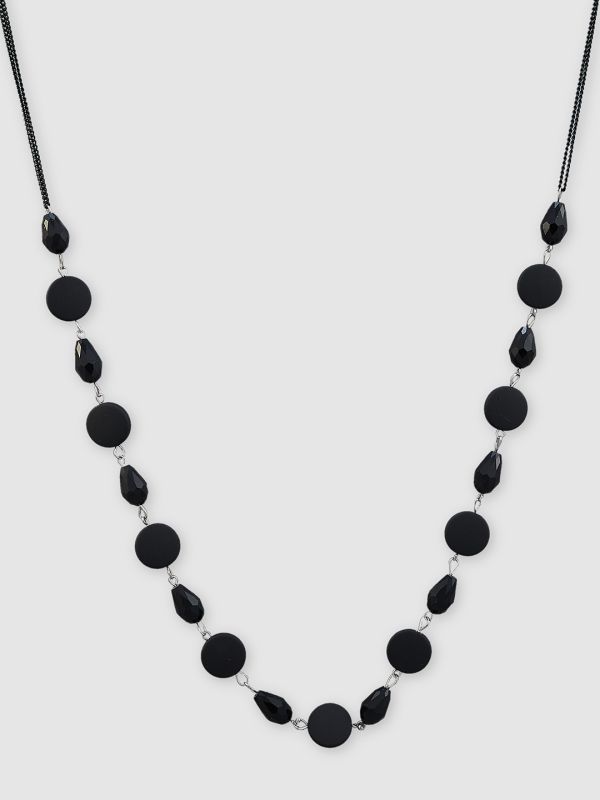 Globus Women Black Minimal Necklace