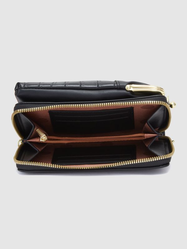Globus Women Black Solid Casual Sling Bag
