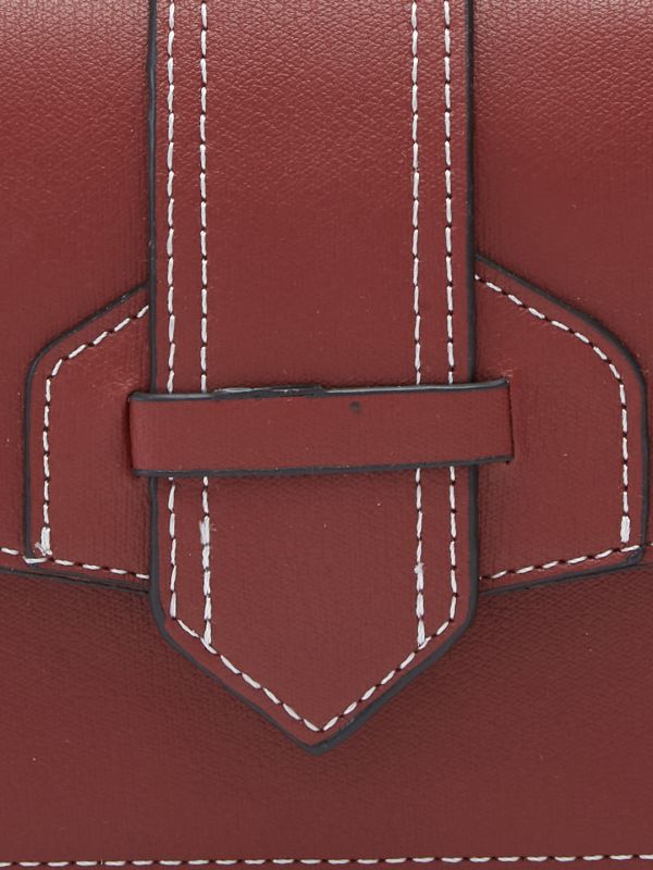 Globus Women Maroon Solid Envelope Wallet