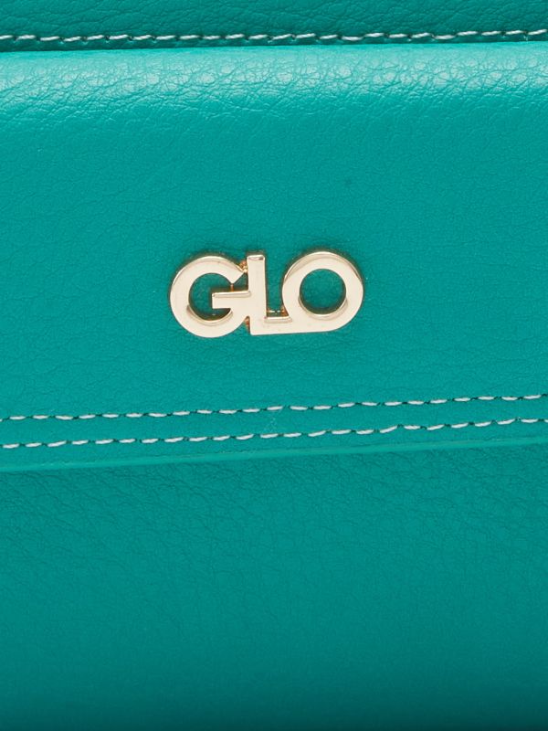 Globus Women Green Textured Zip Around Wallet
