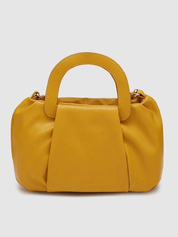 Globus Women Mustard Textured Casual Sling Bag