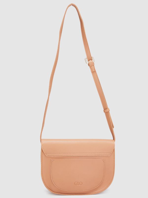 Globus Women Tan Solid Casual Sling Bag
