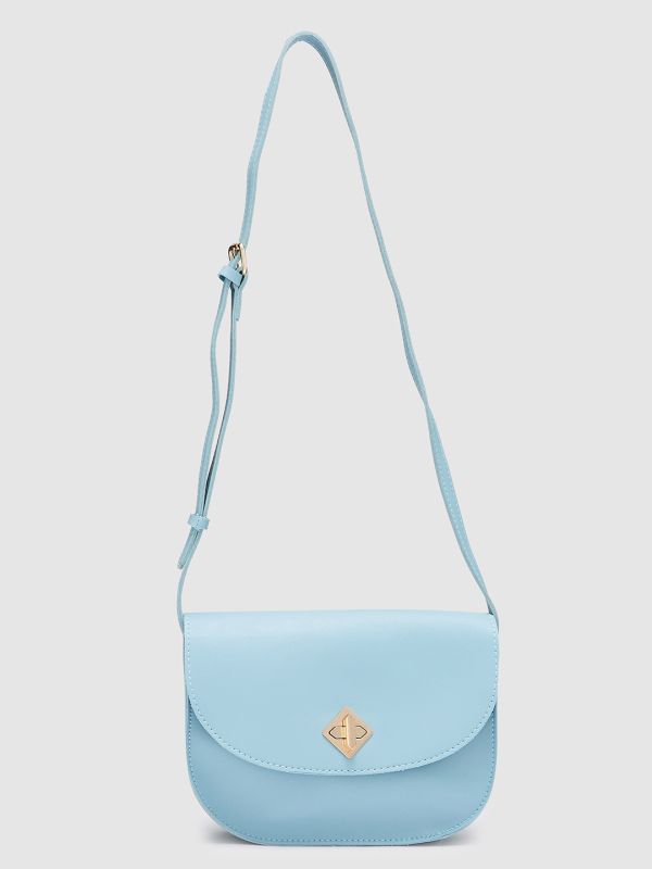 Globus Women Blueish Grey Solid Casual Sling Bag