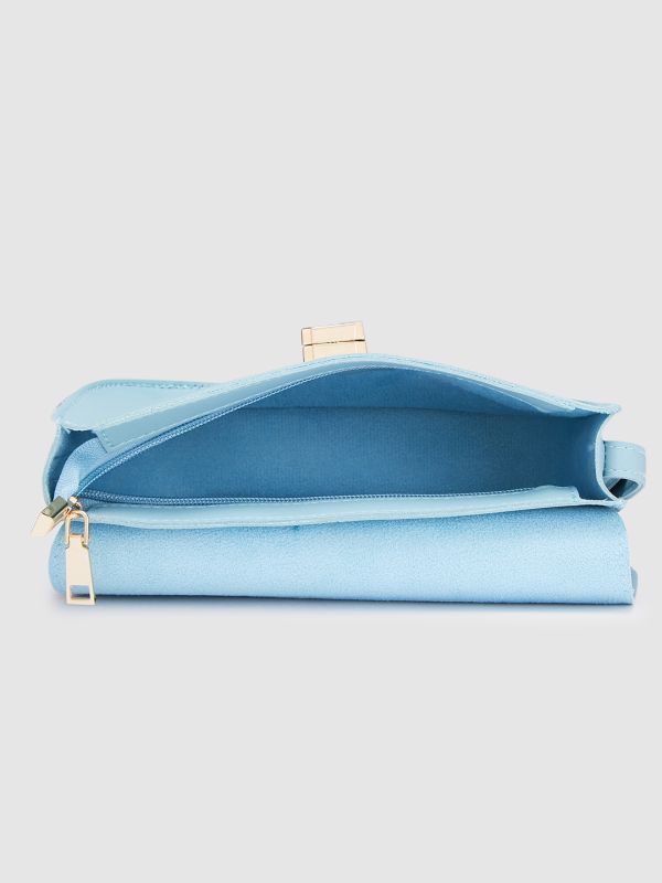 Globus Women Blueish Grey Solid Casual Sling Bag