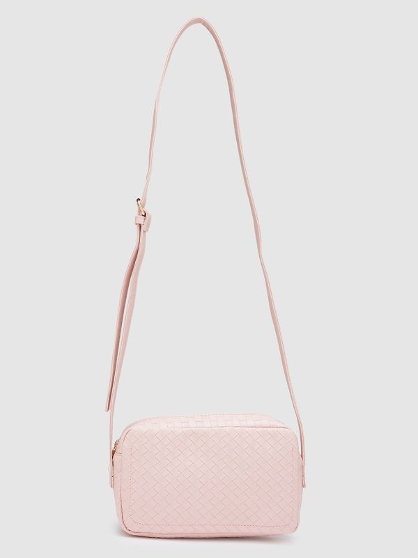 Globus Women Dusty Pink Textured Casual Sling Bag
