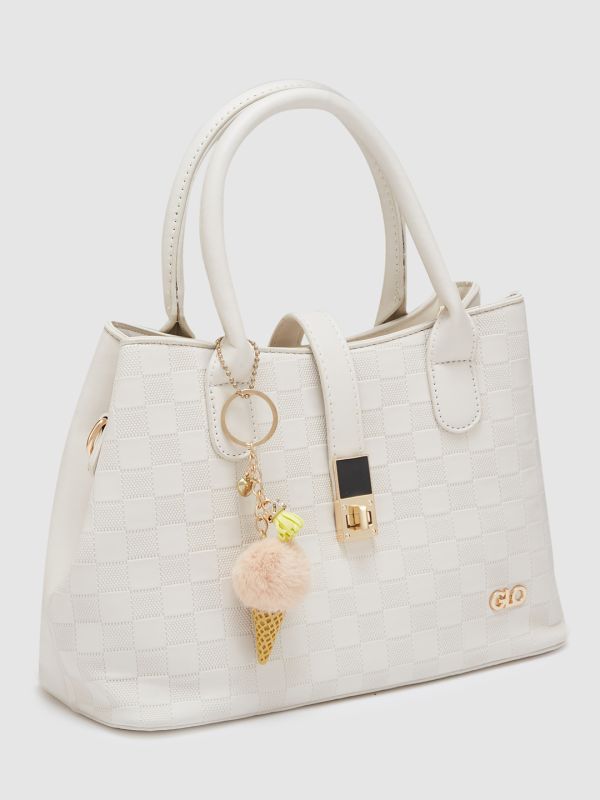 Globus Women Ivory Textured Casual Handheld Bag