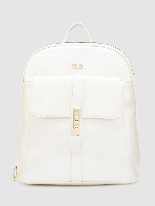 Globus Women Ivory Solid Smart Casual Backpack