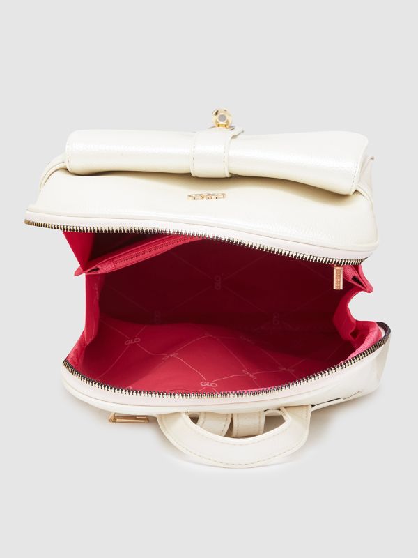 Globus Women Ivory Solid Smart Casual Backpack