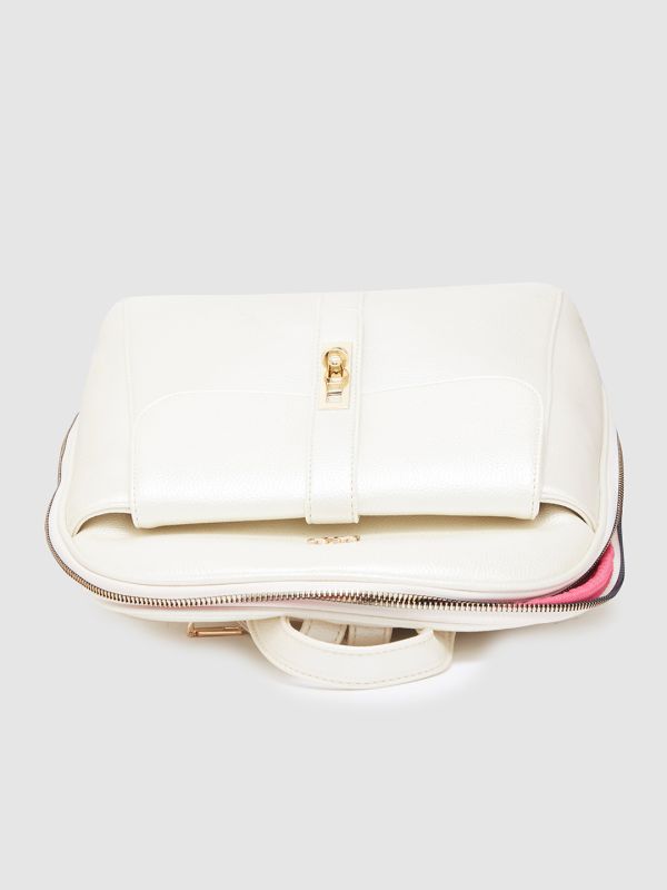 Globus Women Ivory Solid Smart Casual Backpack