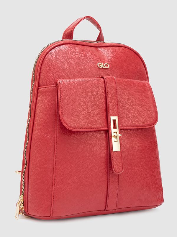 Globus Women Red Solid Smart Casual Backpack