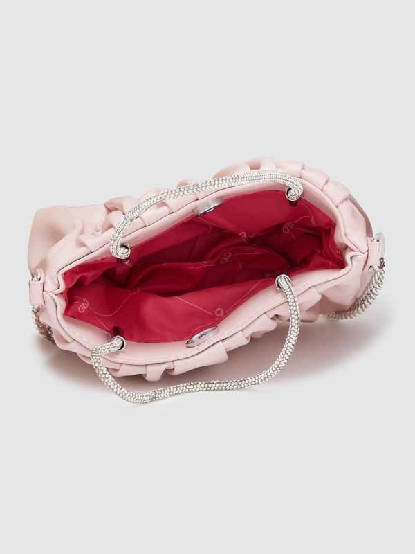 Globus Women Dusty Pink Self Design Party Handheld Bag