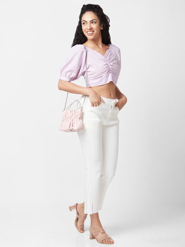 Globus Women Dusty Pink Self Design Party Handheld Bag