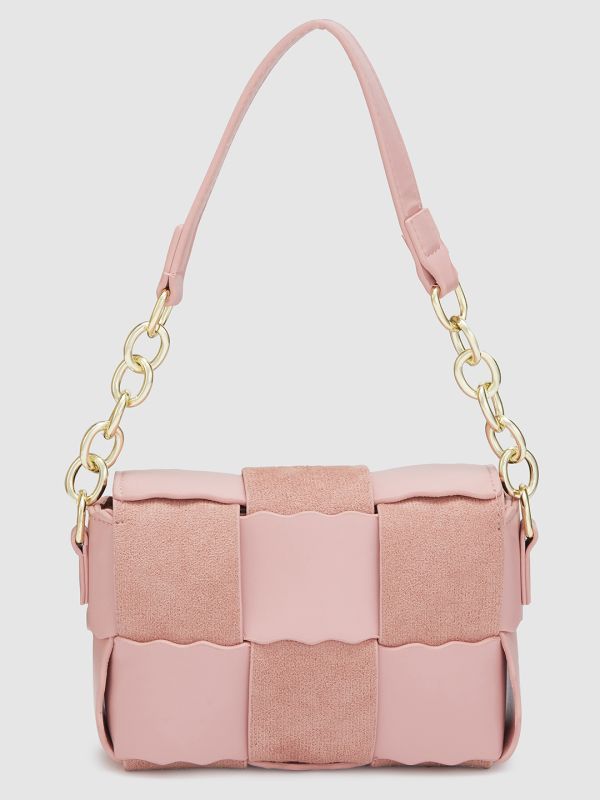 Globus Women Dusty Pink Self Design Casual Handheld Bag