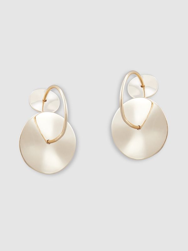 Globus Women Gold-Plated Contemporary Half Hoop Earrings
