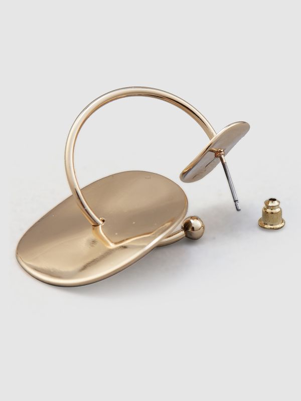 Globus Women Gold-Plated Contemporary Half Hoop Earrings