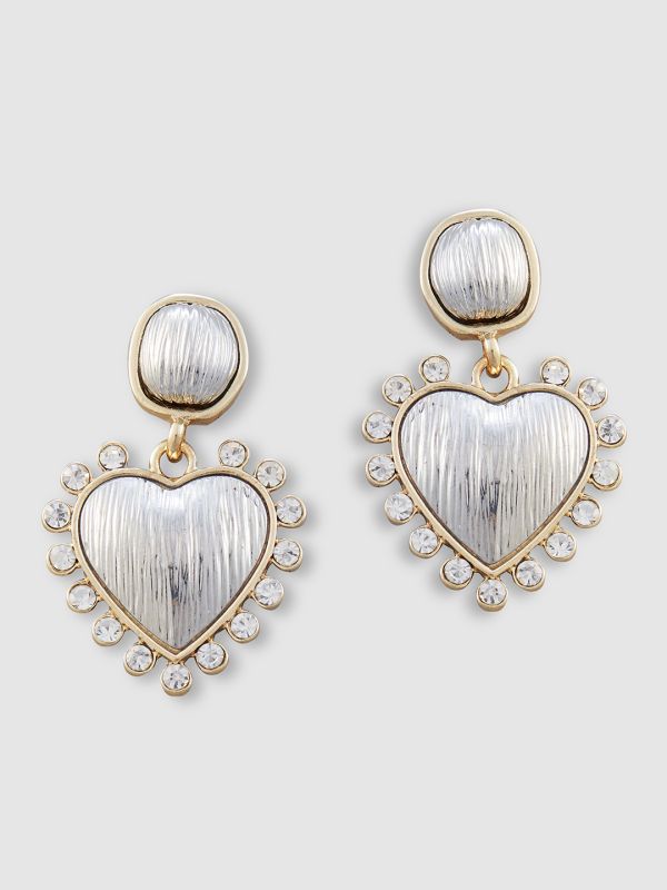 Globus Women Gold-Plated Heart Shaped Drop Earrings