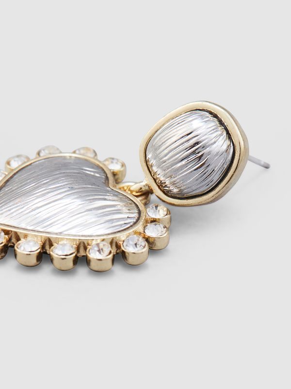 Globus Women Gold-Plated Heart Shaped Drop Earrings