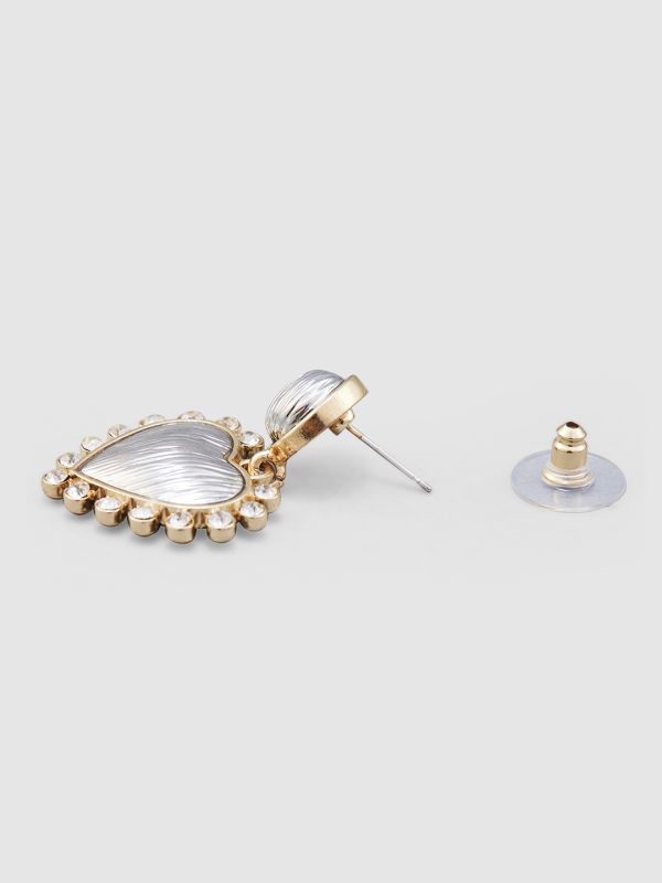 Globus Women Gold-Plated Heart Shaped Drop Earrings