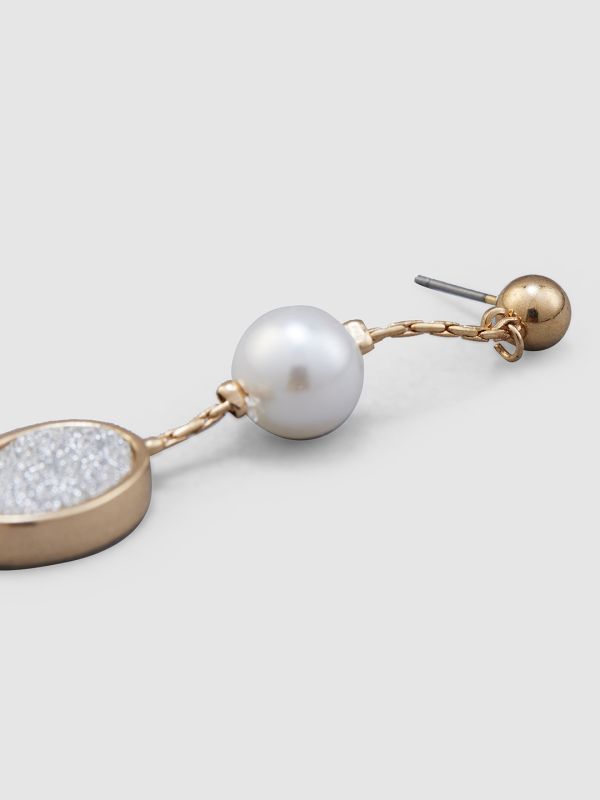 Globus Women Gold-Plated Pearl Classic Drop Earrings