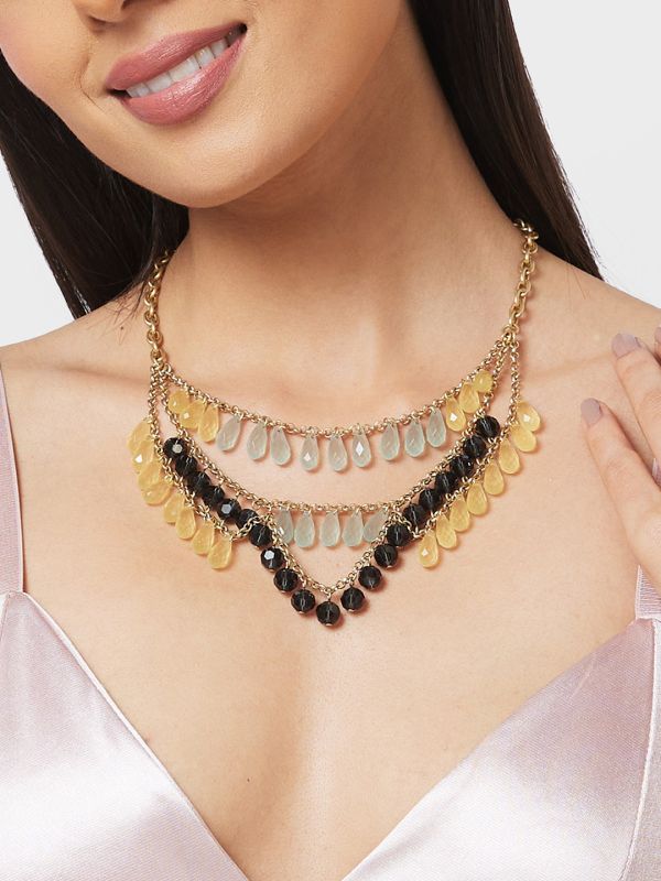 Globus Women Gold Brass-Plated Statement Layered Necklace