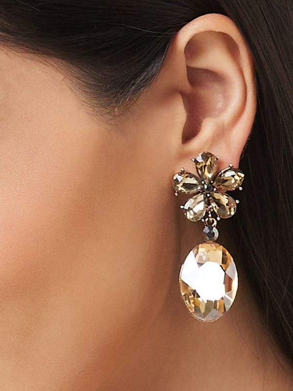 Globus Women Gold-Plated Oval Drop Earrings