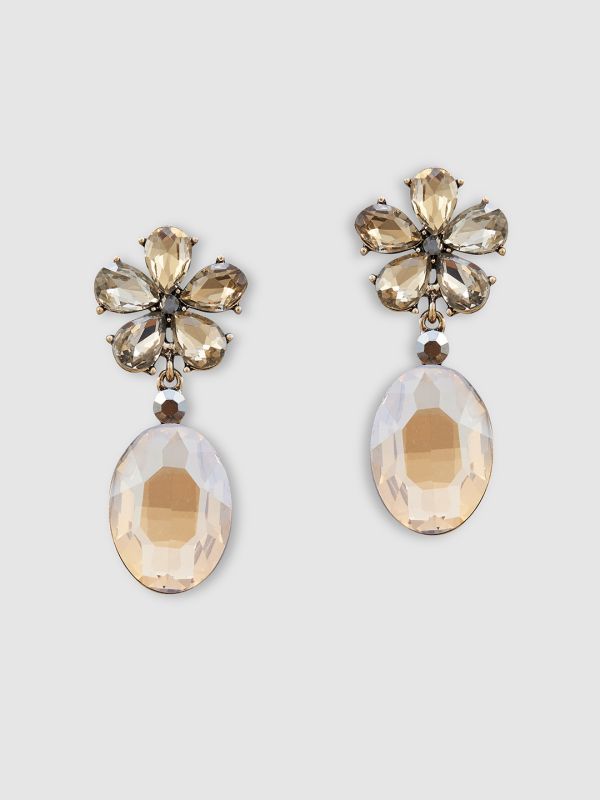 Globus Women Gold-Plated Oval Drop Earrings