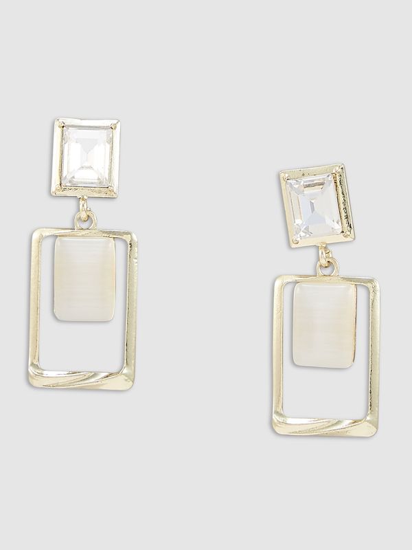 Globus Women Gold-Plated Geometric Drop Earrings