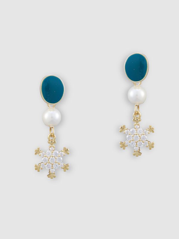 Globus Women Gold-Plated Spiked Drop Earrings