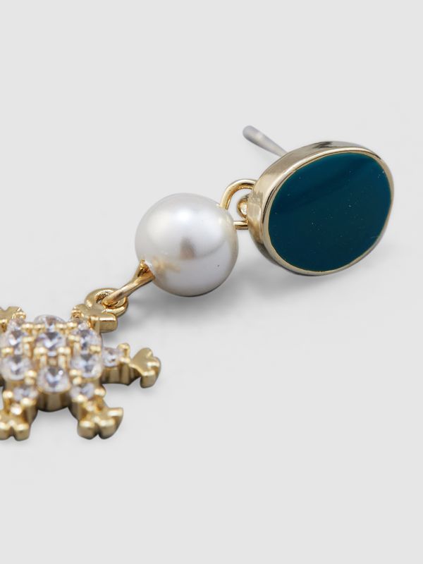 Globus Women Gold-Plated Spiked Drop Earrings
