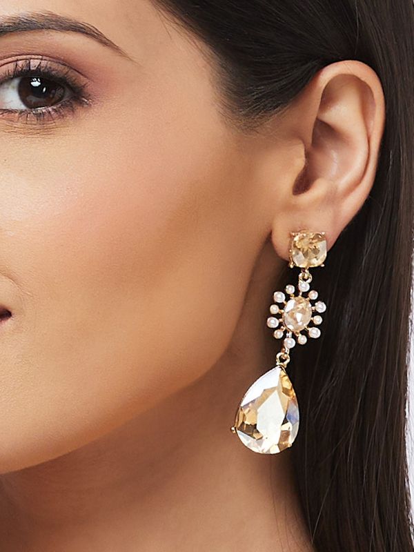 Globus Women Gold-Plated Oval Drop Earrings