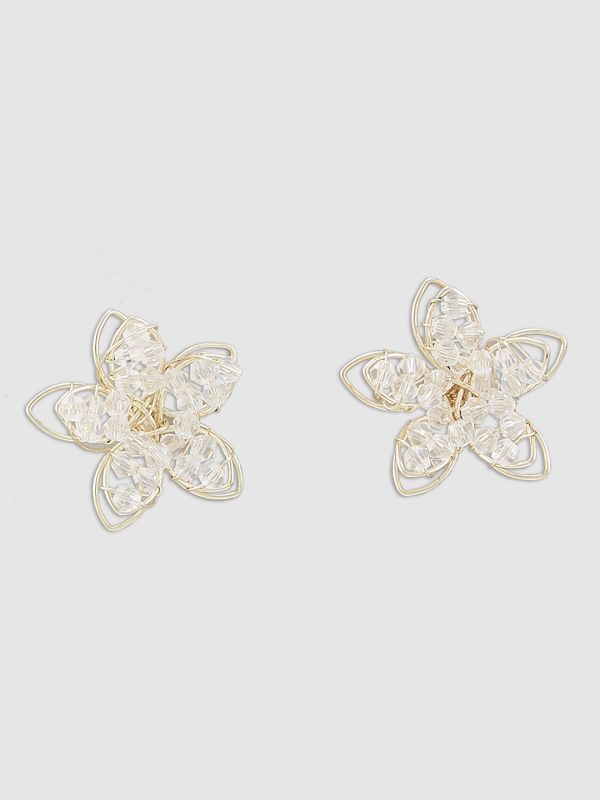 Globus Women Gold-Plated Floral Stud Earrings