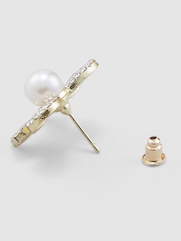 Globus Women Gold-Plated Classic Stud Earrings