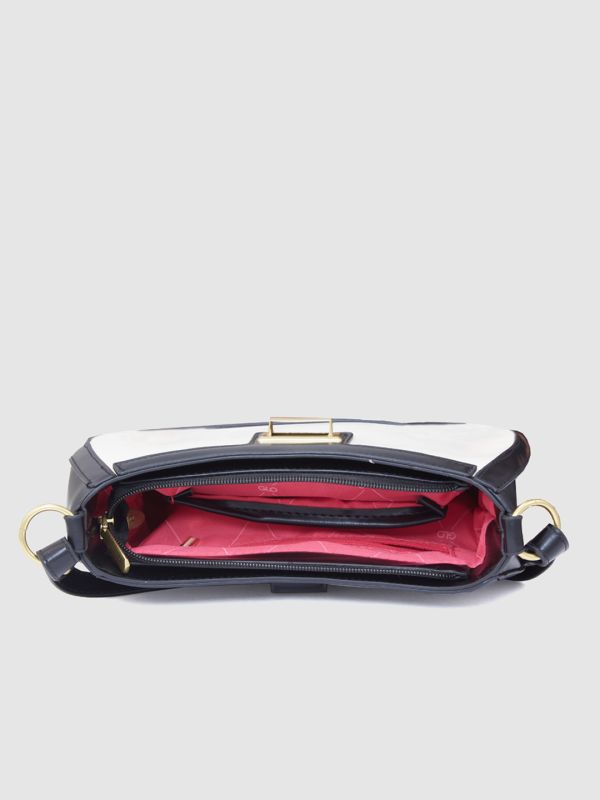 Globus Women Black Colourblocked Casual Sling Bag