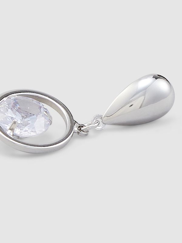 Globus Women Silver-Plated Teardrop Shaped Drop Earrings