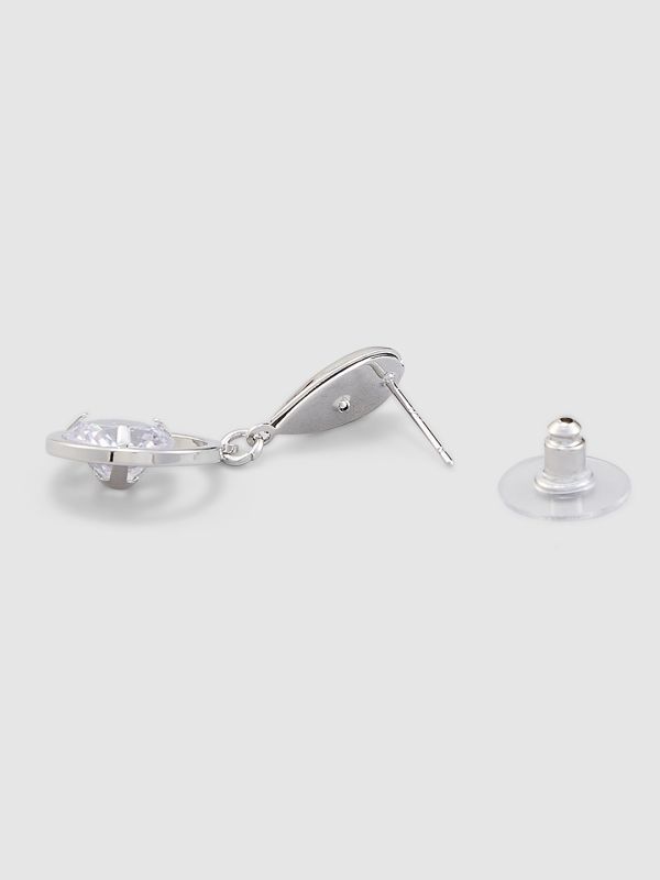 Globus Women Silver-Plated Teardrop Shaped Drop Earrings
