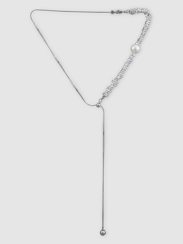 Globus Women Silver-Plated Pearls Statement Necklace