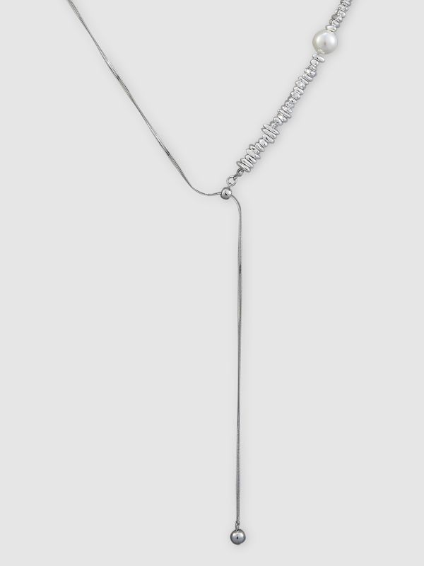 Globus Women Silver-Plated Pearls Statement Necklace