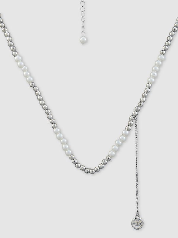 Globus Women Silver-Plated Pearls Statement Necklace
