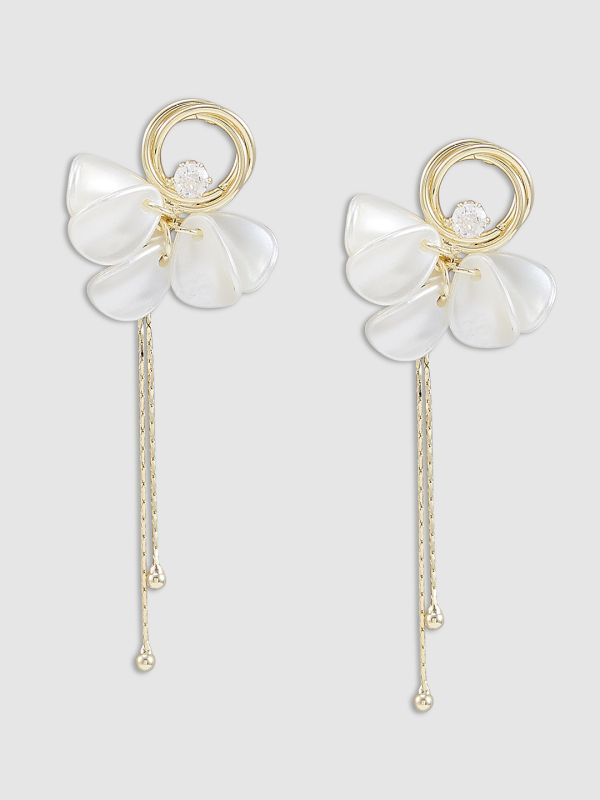 Globus Women Gold-Plated Floral Drop Earrings