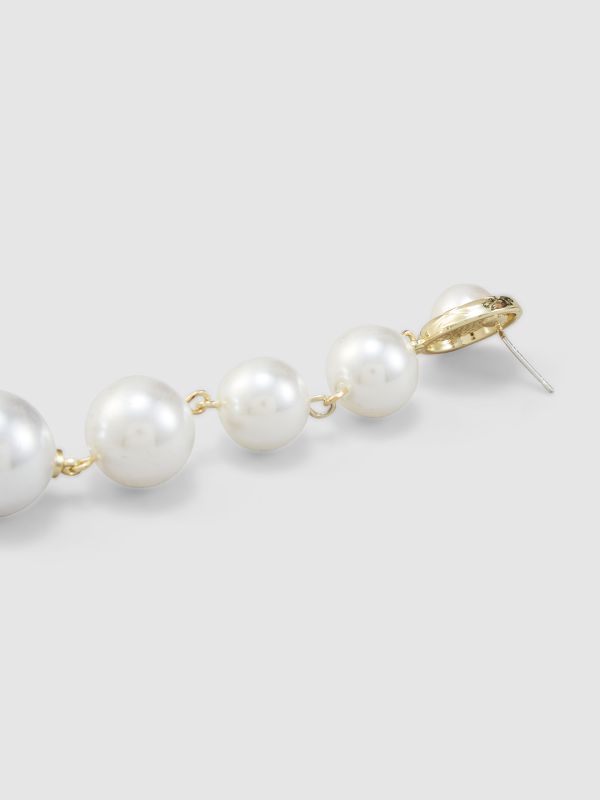 Globus Women Gold-Plated Pearl Classic Drop Earrings