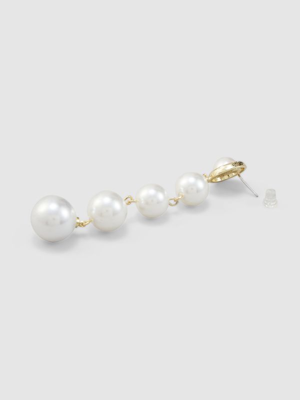 Globus Women Gold-Plated Pearl Classic Drop Earrings