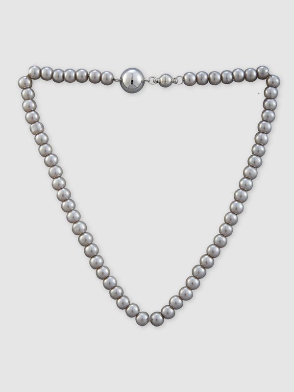 Globus Women Silver-Plated Pearls Statement Choker Necklace
