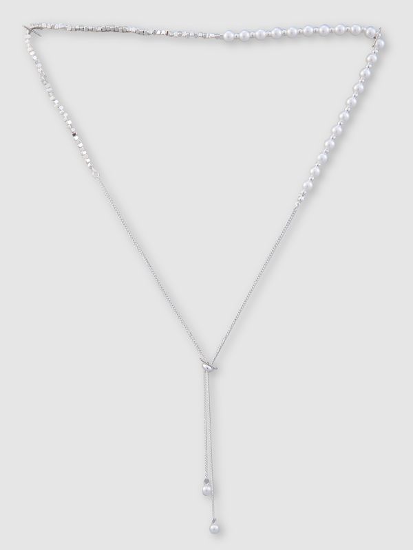 Globus Women Silver-Plated Pearls Statement Necklace
