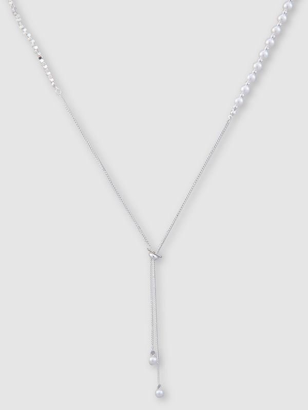 Globus Women Silver-Plated Pearls Statement Necklace