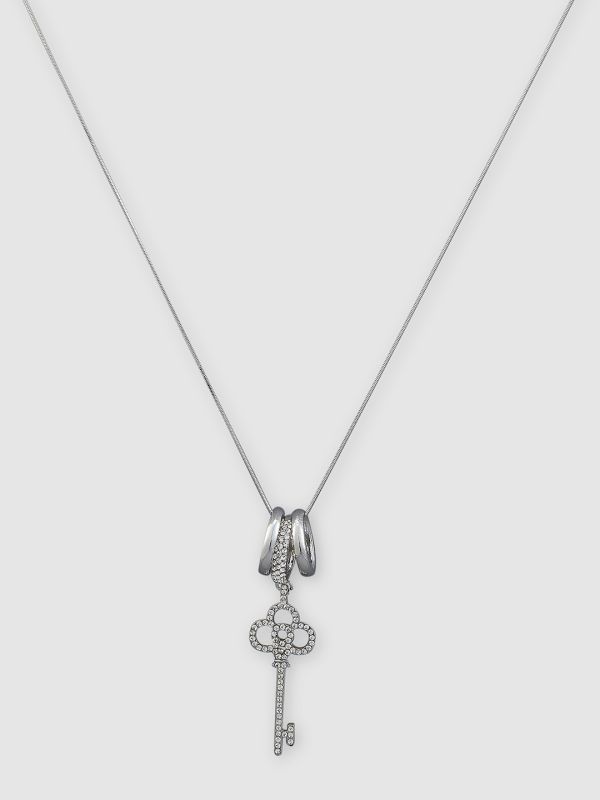 Globus Women Silver-Plated Key Shape Minimal Necklace