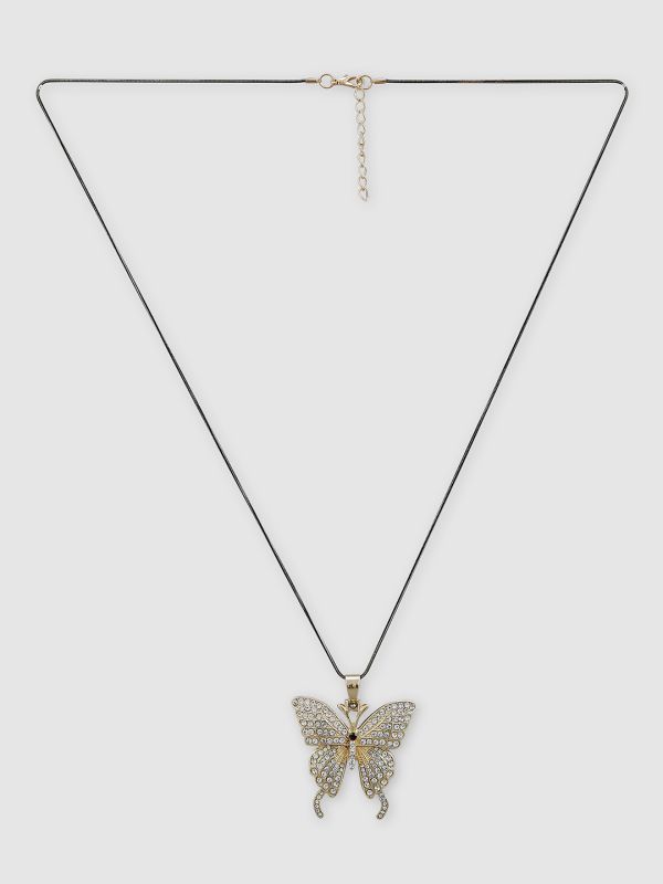 Globus Women Gold-Plated Butterfly Statement Necklace